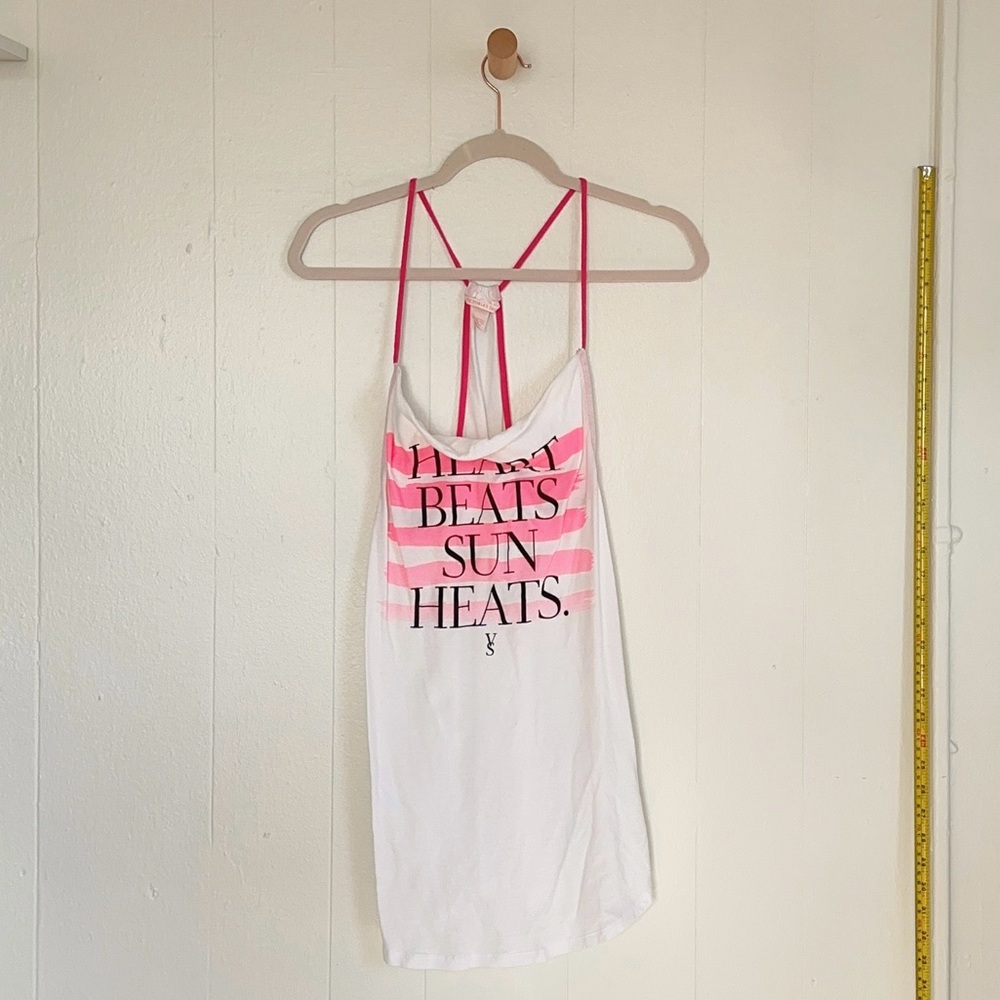 Y2K Victoria's Secret White and gradient Pink Halter Swim Coverup like new